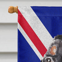 Black and Tan Coonhound with Engish Union Jack British Flag Flag Canvas House Size SC9869CHF