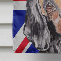 Black and Tan Coonhound with Engish Union Jack British Flag Flag Canvas House Size SC9869CHF