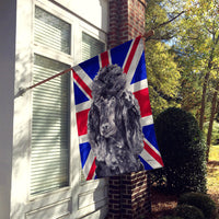 Black Standard Poodle with English Union Jack British Flag Flag Canvas House Size SC9889CHF