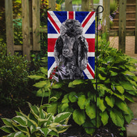 Black Standard Poodle with English Union Jack British Flag Flag Garden Size SC9889GF