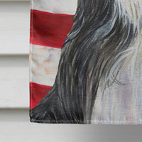 USA American Flag with Bearded Collie Flag Canvas House Size