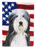 USA American Flag with Bearded Collie Flag Canvas House Size