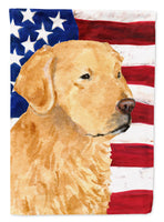 USA American Flag with Golden Retriever Flag Canvas House Size