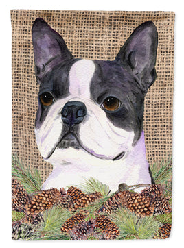 Boston Terrier Flag Canvas House Size