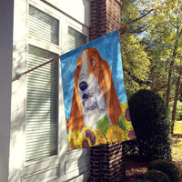 Basset Hound Flag Canvas House Size