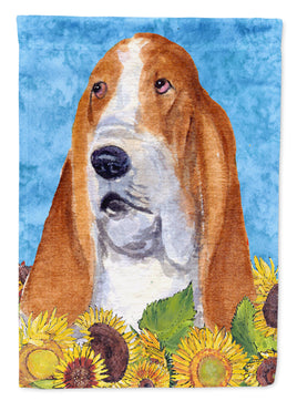 Basset Hound Flag Canvas House Size