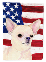 USA American Flag with Chihuahua Flag Canvas House Size