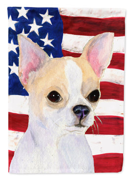 USA American Flag with Chihuahua Flag Canvas House Size