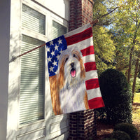 USA American Flag with Bearded Collie Flag Canvas House Size