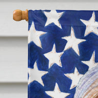 USA American Flag with Bearded Collie Flag Canvas House Size