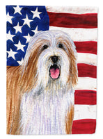 USA American Flag with Bearded Collie Flag Canvas House Size