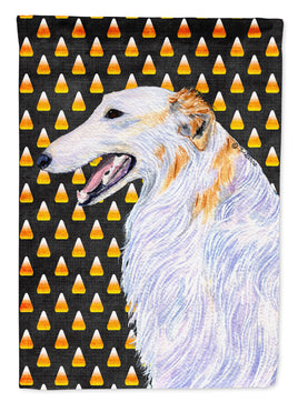 Borzoi Candy Corn Halloween Portrait Flag Canvas House Size