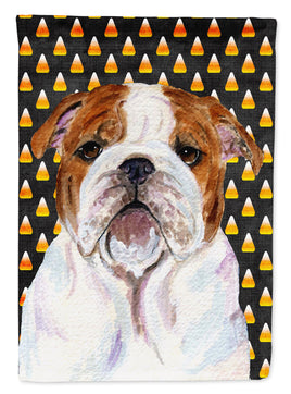 Bulldog English Candy Corn Halloween Portrait Flag Canvas House Size