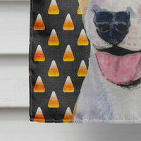 Bull Terrier Candy Corn Halloween Portrait Flag Canvas House Size