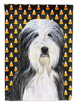 Bearded Collie Candy Corn Halloween Portrait Flag Canvas House Size