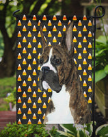 Boxer Candy Corn Halloween Portrait Flag Garden Size