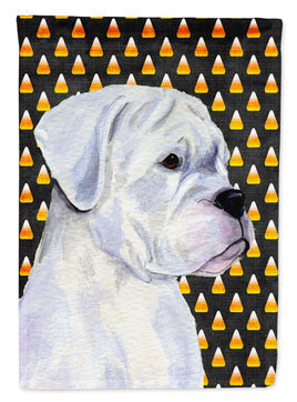 Boxer White Candy Corn Halloween Portrait Flag Canvas House Size