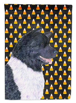 Akita Candy Corn Halloween Portrait Flag Canvas House Size