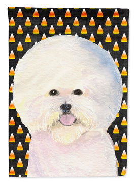 Bichon Frise Candy Corn Halloween Portrait Flag Canvas House Size