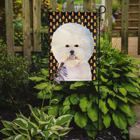 Bichon Frise Candy Corn Halloween Portrait Flag Garden Size