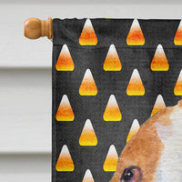 Basset Hound Candy Corn Halloween Portrait Flag Canvas House Size