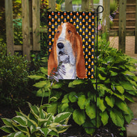 Basset Hound Candy Corn Halloween Portrait Flag Garden Size