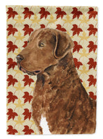 Chesapeake Bay Retriever Fall Leaves Portrait Flag Canvas House Size