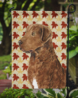 Chesapeake Bay Retriever Fall Leaves Portrait Flag Garden Size