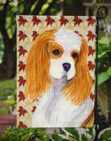 Cavalier Spaniel Fall Leaves Portrait Flag Garden Size