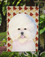 Bichon Frise Fall Leaves Portrait Flag Garden Size