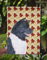 Akita Fall Leaves Portrait Flag Garden Size