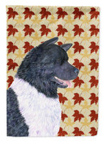 Akita Fall Leaves Portrait Flag Garden Size