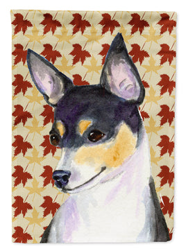 Chihuahua Fall Leaves Portrait Flag Canvas House Size