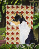 Basenji Fall Leaves Portrait Flag Garden Size