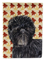 Affenpinscher Fall Leaves Portrait Flag Canvas House Size