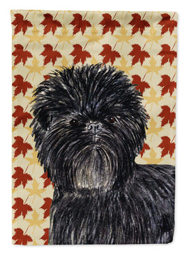 Affenpinscher Fall Leaves Portrait Flag Garden Size