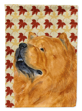 Chow Chow Fall Leaves Portrait Flag Garden Size