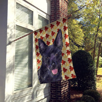 Australian Kelpie Fall Leaves Portrait Flag Canvas House Size