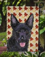 Australian Kelpie Fall Leaves Portrait Flag Garden Size