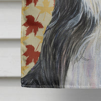 Bearded Collie Fall Leaves Portrait Flag Canvas House Size