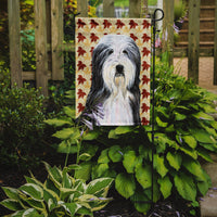 Bearded Collie Fall Leaves Portrait Flag Garden Size