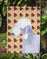 Bedlington Terrier Fall Leaves Portrait Flag Garden Size