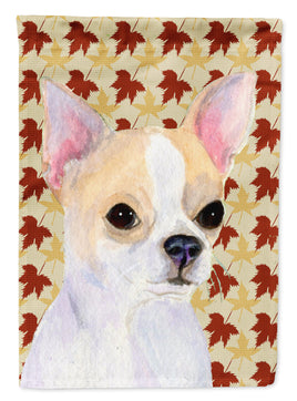 Chihuahua Fall Leaves Portrait Flag Canvas House Size