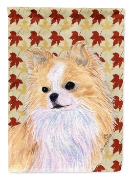 Chihuahua Fall Leaves Portrait Flag Canvas House Size