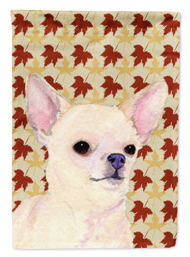 Chihuahua Fall Leaves Portrait Flag Canvas House Size