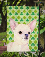 Chihuahua St. Patrick's Day Shamrock Portrait Flag Garden Size