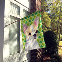 Chihuahua St. Patrick's Day Shamrock Portrait Flag Canvas House Size