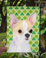 Chihuahua St. Patrick's Day Shamrock Portrait Flag Garden Size