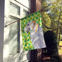 Borzoi St. Patrick's Day Shamrock Portrait Flag Canvas House Size