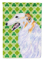 Borzoi St. Patrick's Day Shamrock Portrait Flag Canvas House Size